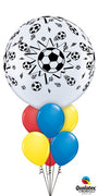 36 inch Soccer Balls Around Balloons Bouquet with Helium and Weight