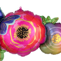 Flowers and Butterfly Shape Balloon Foil with Helium and Weight