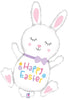 Easter Hopping Bunny Foil Balloon with Helium and Weight
