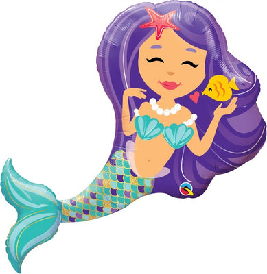 Mermaid Enchanting Shape Foil Balloon with Helium and Weight