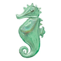 Sea Creatures Glitter Seahorse Balloon with Helium and Weight