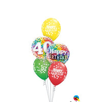 40th Birthday Rainbow Dots Balloons Bouquet