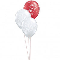 40th Anniversary Balloons Bouquet of 3