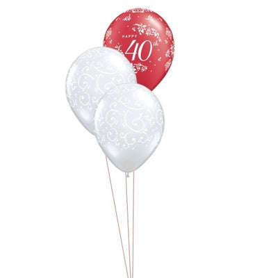 40th Anniversary Balloons Bouquet of 3
