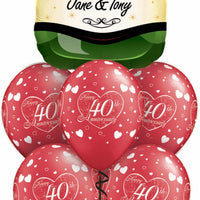 40th Anniversary Champagne Balloon Bouquet
