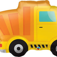 Construction Yellow Dump Truck Balloon with Helium and Weight