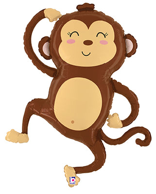 Jungle Animals Monkey Shape Foil Balloon with Helium and Weight