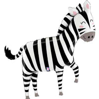 Jungle Animals Zebra Shape Foil Balloon with Helium and Weight