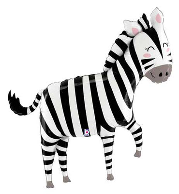 Jungle Animals Zebra Shape Foil Balloon with Helium and Weight