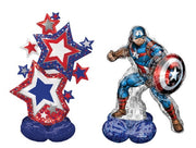 59 inch Red White Blue Stars Cluster 48 inch Captain America Airloonz Balloons AIR FILLED ONLY