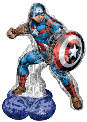 48 inch Captain America Airloonz Foil Balloons AIR FILLED ONLY