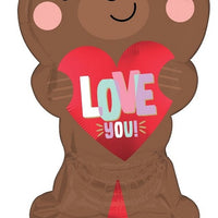 49 inch Satin Brown Love Bear Airloonz Balloons AIR FILLED ONLY