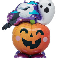 53 inch Halloween Fun Spooky Ghost Pumpkin Airloonz Balloons AIR FILLED ONLY