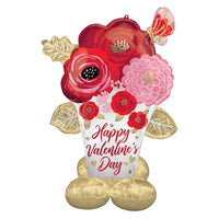 53 inch Happy Valentines Day Painted Flowers Airloonz Balloons