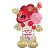53 inch Happy Valentines Day Painted Flowers Airloonz Balloons