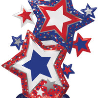 59 inch Red White Blue Stars Cluster Airloonz Balloons