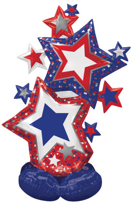 59 inch Red White Blue Stars Cluster Airloonz Balloons