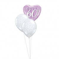 60th Anniversary Heart Balloons Bouquet