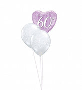 60th Anniversary Heart Balloons Bouquet