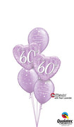 60th Anniversary Hearts Balloons Bouquet of 5