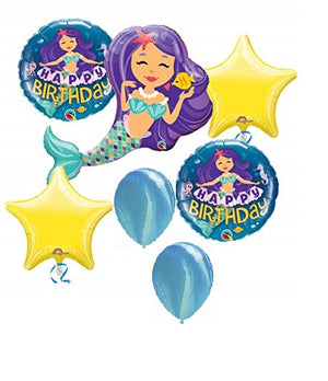 Mermaid Birthday Stars Balloon Bouquet