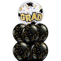 Graduation Grad Gold Stars Bubble Balloon Bouquet
