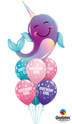 Sea Creatures Narwhal Birthday Girl Balloon Bouquet