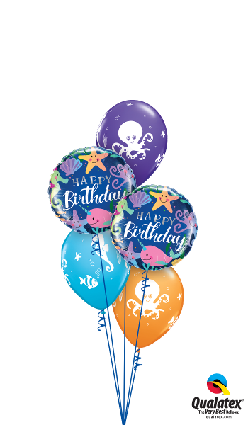 Sea Creatures Birthday Balloons Bouquet