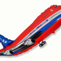 Red Jet Airplane Balloon with Helium and Weight