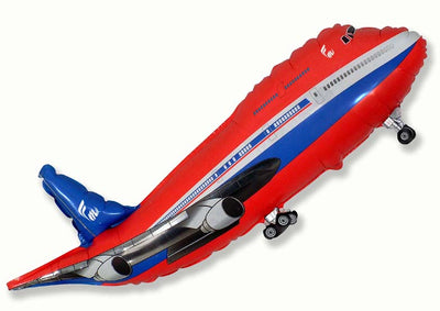 Red Jet Airplane Balloon with Helium and Weight