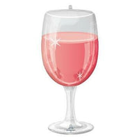 Rose Wine Glass Alcohol Drink Balloon with Helium and Weight