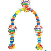 All Sports Birthday Bubble Link Balloon Arch with Helium and Weight