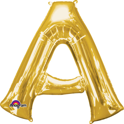 16 inch Gold Letter Balloon A AIR FILLED ONLY