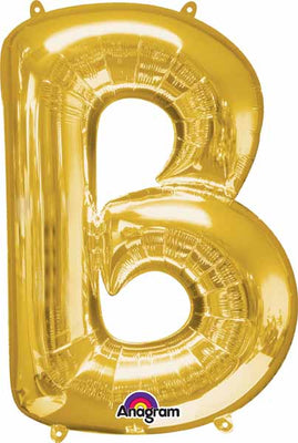 16 inch Gold Letter Balloon B AIR FILLED ONLY