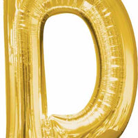 16 inch Gold Letter Balloon D AIR FILLED ONLY