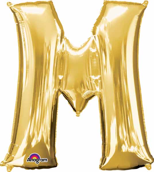 16 inch Gold Letter Balloon M AIR FILLED ONLY