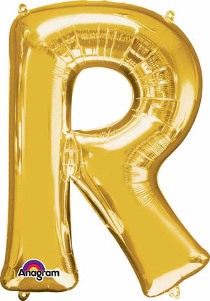 16 inch Gold Letter Balloon R AIR FILLED ONLY
