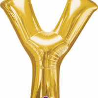 16 inch Gold Letter Balloon Y AIR FILLED ONLY