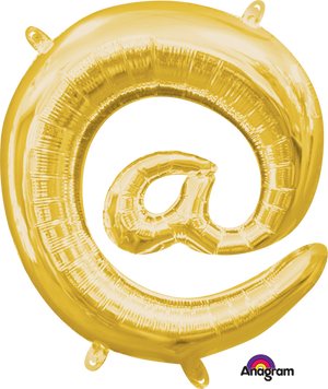 16 inch Gold AT Symbol Foil Balloon AIR FILLED ONLY