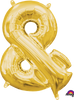 16 inch Gold Ampersand Symbol Balloon AIR FILLED ONLY