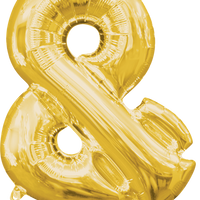 16 inch Gold Ampersand Symbol Balloon AIR FILLED ONLY