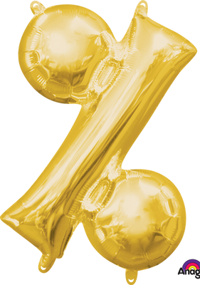16 inch Gold Percent Symbol Balloon AIR FILLED ONLY