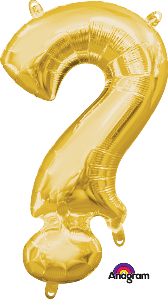 16 inch Gold Question Mark Symbol Balloon AIR FILLED ONLY