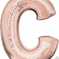 16 inch Rose Gold Letter Balloon C AIR FILLED ONLY