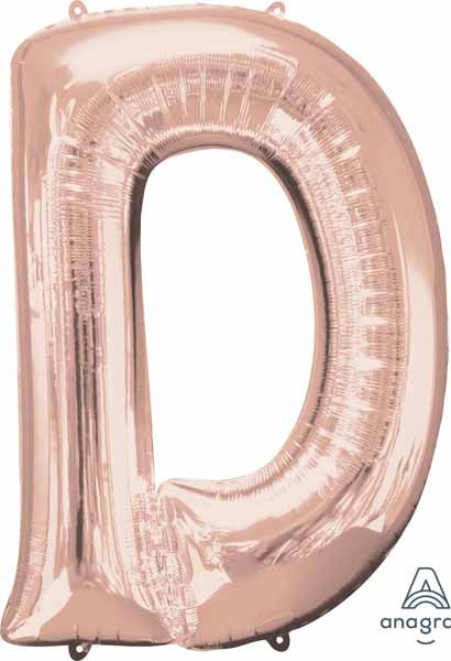 16 inch Rose Gold Letter Balloon D AIR FILLED ONLY