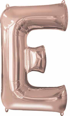16 inch Rose Gold Letter Balloon E AIR FILLED ONLY