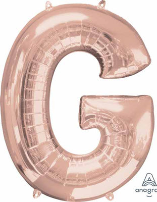 16 inch Rose Gold Letter Balloon G AIR FILLED ONLY