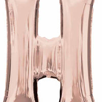 16 inch Rose Gold Letter Balloon H AIR FILLED ONLY