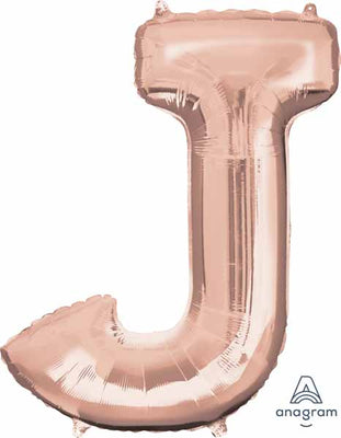 16 inch Rose Gold Letter Balloon J AIR FILLED ONLY