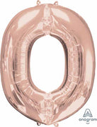 16 inch Rose Gold Letter Balloon O AIR FILLED ONLY